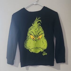 Kids Grinch Christmas Black Sweatshirt Size Medium (8)